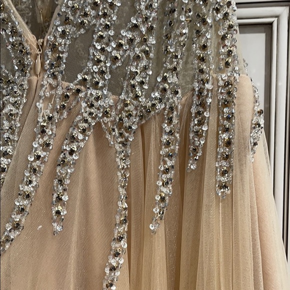 Jovani Champagne Gown ALTERED size 12 - Picture 3 of 5